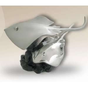  Manta Rays Silver Plated Sculpture: Home & Kitchen