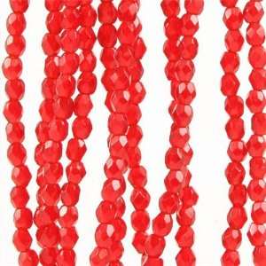  4mm Czech Fire Polish Siam Ruby Beads Arts, Crafts 