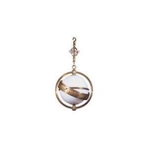 Chart House Zodiac Pendant in Antique Burnished Brass with White Glass 