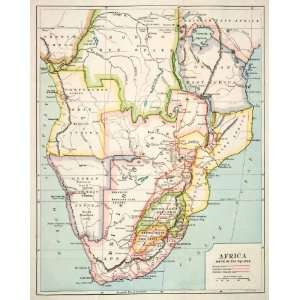   Town Congo Zambesi Windhoek   Original Lithographed Map: Home