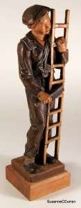 Old Anri Groden Valley Tradesman Man w Ladder Figurine  