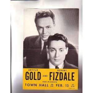   Fizdale Duo Pianists Handbill NYC Town Hall 1940s 