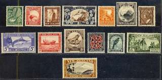 New Zealand 1935 Definitives,Birds,Fish,Cook Mountain,Maori,Kiwi,189 
