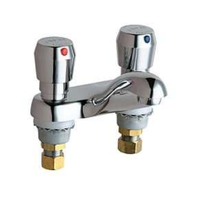 Chicago Faucets 802 665CP 4 Inch Centerset Lavatory Metering Faucet 