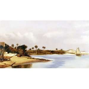   24 x 12 inches   Florida Beach Scene With Beached B