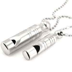 Guardians Love Stainless Steel Whistle Pendant Necklace Set 18 and 
