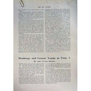    1906 Art Journal Vernon Tombs Tong Pembruge Lingen