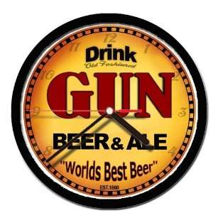 GUN beer and ale cerveza wall clock