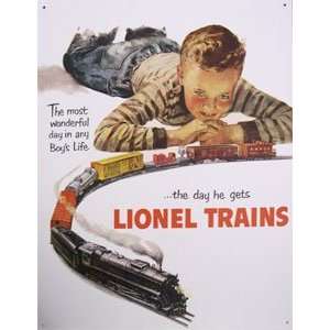  Tin Sign   Lionel Train Boys Dream: Home & Kitchen
