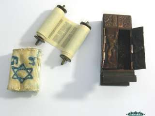 Rare Bezalel Miniature Torah Scroll In Brass Ark 1950s  