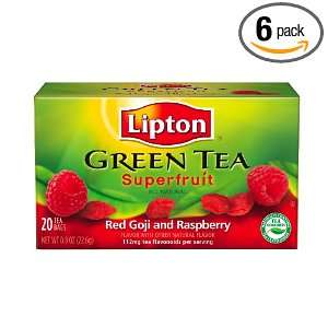 Lipton Green Tea Bags, Superfruit Red Goji with Rasbperry, 20 Count 