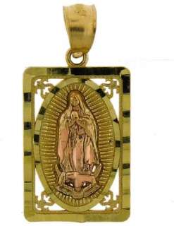 10K YELLOW GOLD BABY JESUS MOTHER MARY CHARM PENDANT  