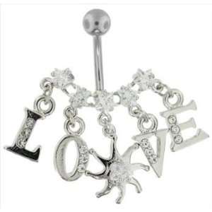  LOVE Stars and Sun Charm Belly Button Ring: FreshTrends 