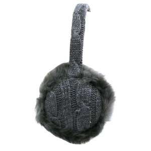    Gray Cable Knit Faux Fur Toasty Winter Earmuffs