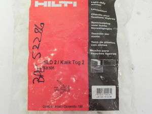 NIB HILTI HLD2/KWIK TOG 2 LIGHT DUTY ANCHOR (150 ct)  