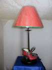 BRIGHT RED HIGH HEEL SHOE TABLE LAMP W/SHADE   SHIPS FREE   NEW IN 