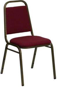 50 NEW BURGUNDY FABRIC Back/Seat Banquet Stack Chair  