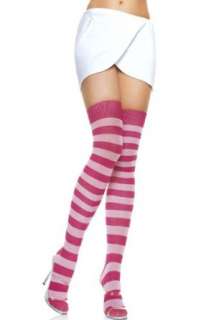  Lycra Acrylic Striped Thigh High Nylon Stocking: Clothing