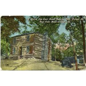   Vintage Postcard Log Court House   Fairview Park   Decatur Illinois