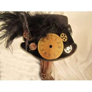    New Steampunk Black Riding Hat w/ Clock Dial: Everything Else