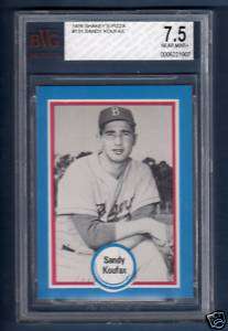 SHAKEYS PIZZA Baseballs Hall of Fame #131 SANDY KOUFAX, Dodgers BVG 
