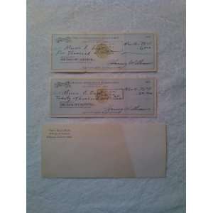   Memorabilia Personal Signed Bank Checks Rare, Only ONE of ITS Kind