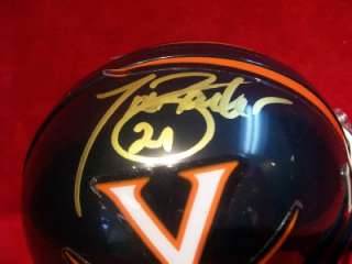 TIKI BARBER Virginia Mini Helmet SIGNED COA Autographed  