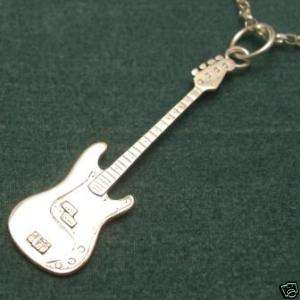 Solid silver Fender Precision Bass Guitar with necklace  