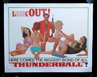 THUNDERBALL * JAMES BOND ORIG SUBWAY MOVIE POSTER 1965  