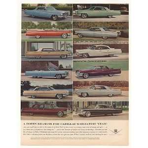  1963 Cadillac de Ville Eldorado Limo Dozen Models Print Ad 