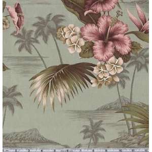  45 Wide Tropical Cotton Poplin Scenic Sage Fabric By The 