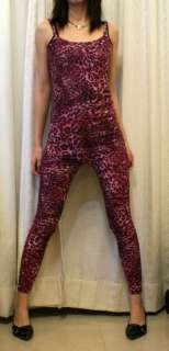 Diy pink leopard print leggings tight pants punk rock  