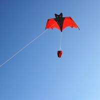 New Bat kite Single Line With Socket Tail Outdoor   Red  