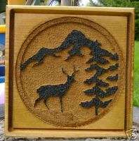DEER IN THE WOODS Carved Wood Portrait *Great Gift*  