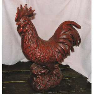  Large Cast Iron Red Rooster Figure Toys & Games