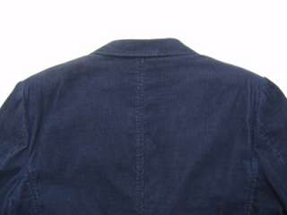 VTG IZOD Rock Washed L Coat Corduroy Cotton Button Denim Navy Blue 