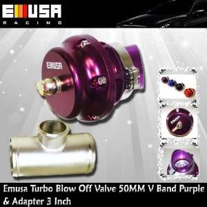   Emusa 50MM Turbo BOV V Band Blow off Purple & 3 Adapter Automotive