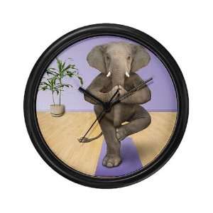  Elephant Yoga Funny Wall Clock by CafePress: Home 