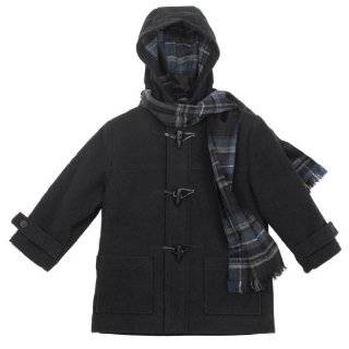 Rothschild Boys Wool Toggle Coat with Matching Scarf   Hooded