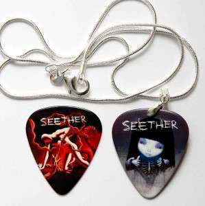 Seether Guitar Pick Silver Necklace + Matching Pick  
