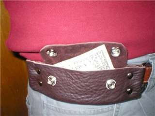 Handmade LEATHER Money Belt Concealed Travel Pouch Bag Purse Wallet 