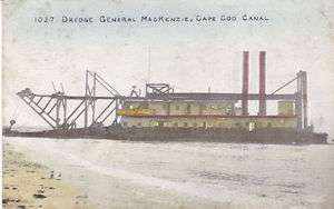 G2749 MA, Cape Cod Canal Dredge General MacKenzie Postcard  