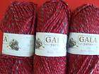 Gala Mix Fiber worsted yarn, red/gray twist, 3 sk  