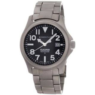 Momentum Mens 1M SP00B0 Atlas Black Dial Titanium Bracelet Watch