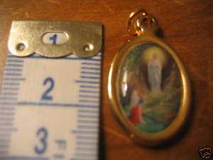 Our Lady of Lourdes Gold coloured PENDANT CHARM MEDAL  