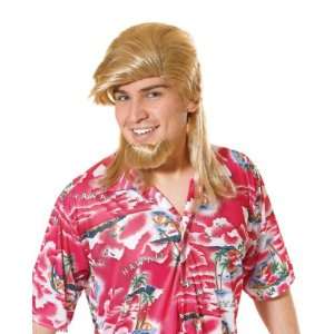    Surfer Dude Beach Bum Fancy Dress Shirt, Wig & Goatee Toys & Games