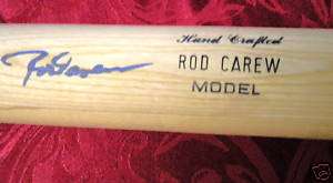 ROD CAREW Auto/signed Game model Bat HOF,TWINS,ANGELS  