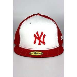 New Era Pins New York Yankee Hat Red  White 7 1/8: Sports 