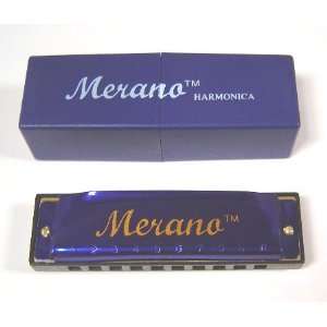  Merano HA10 Blues Harmonica, Key of F   Blue Musical Instruments