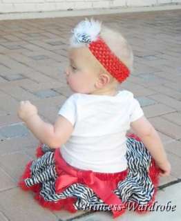 Red Zebra Baby Pettiskirt Pageant Tutu 3 6 9 12M N11  